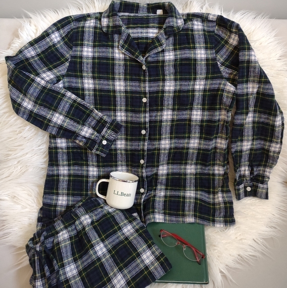 L.L. Bean Other - L.L. Bean Pajama Set Flannel Large Women's Scotch Plaid Dress Gordan Tartan